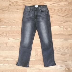 EUC Frame Le Nouveau Straight Jeans Carved Hem In Walters, Size 27